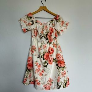 Off the shoulder floral print dress